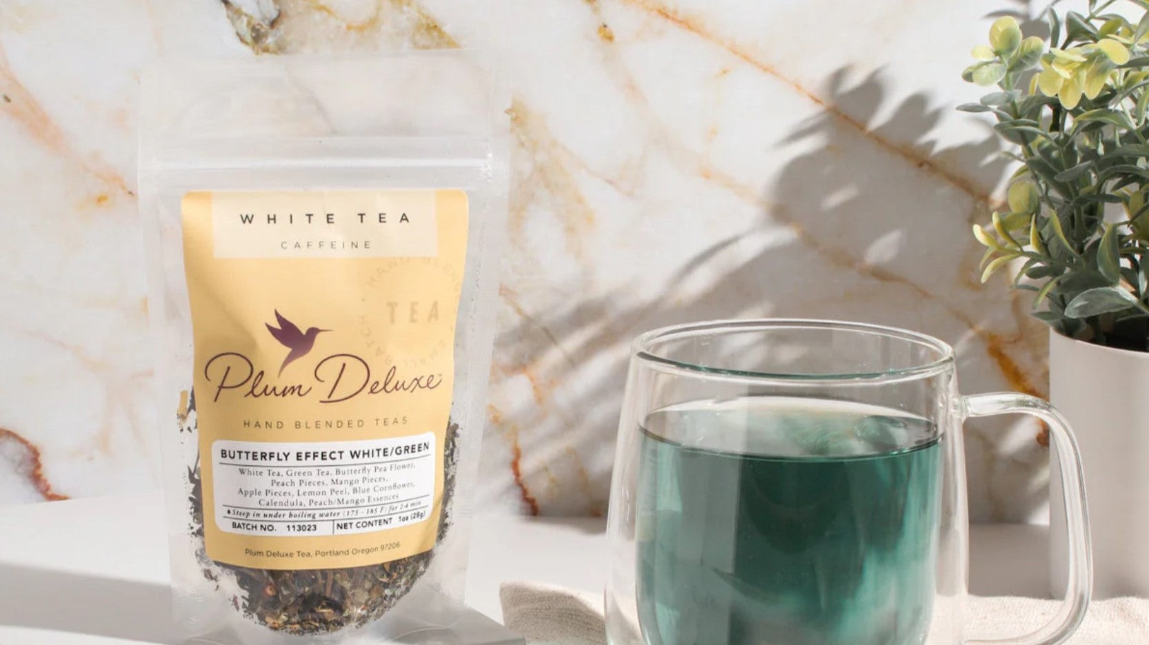 Plum Deluxe Breakfast in Bed tea package with pancakes and blackberries