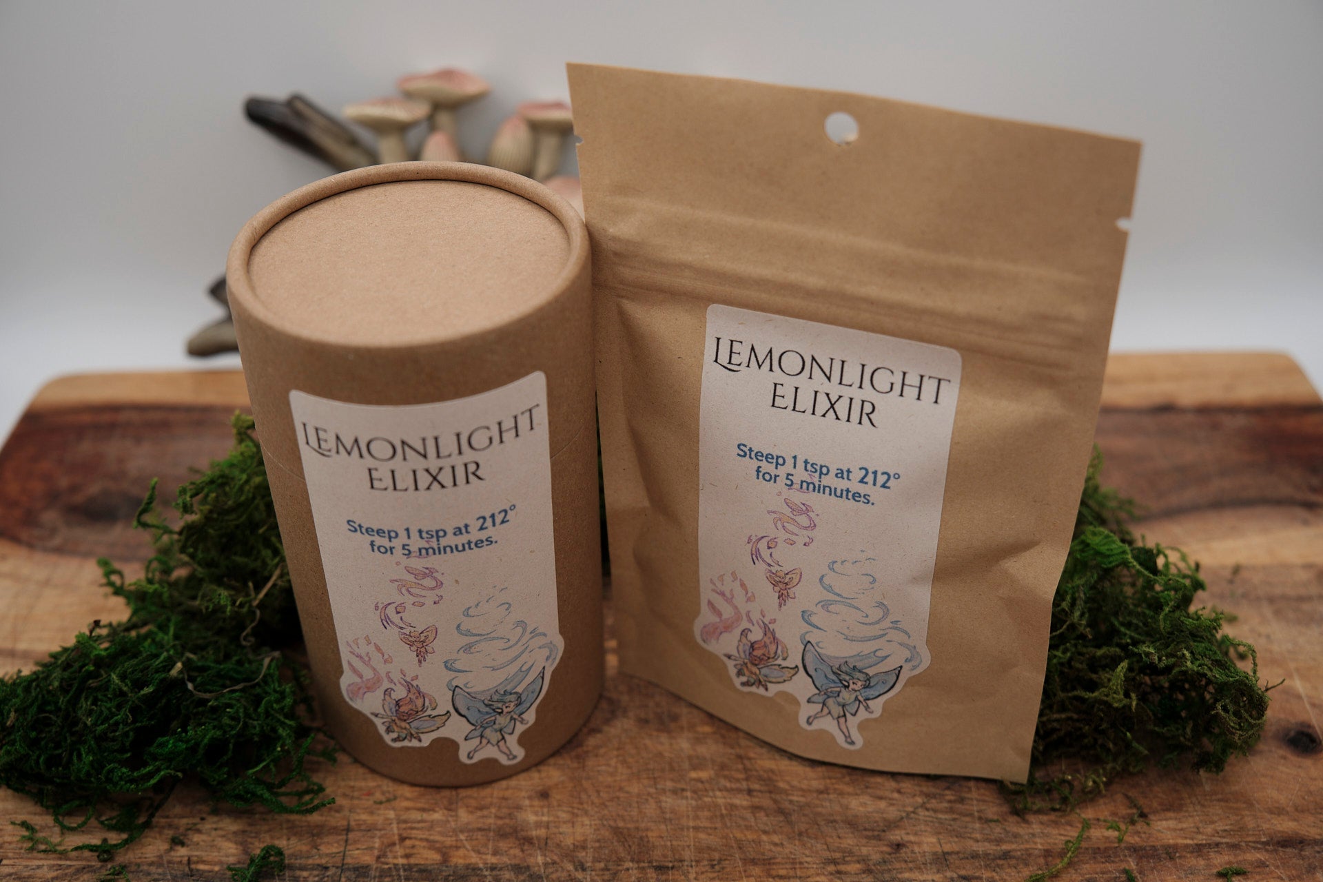 Morelitea Lemonlight Elixir Fairy Loose Leaf Tea in a clear packaging, showcasing the tea blend and vibrant colors.