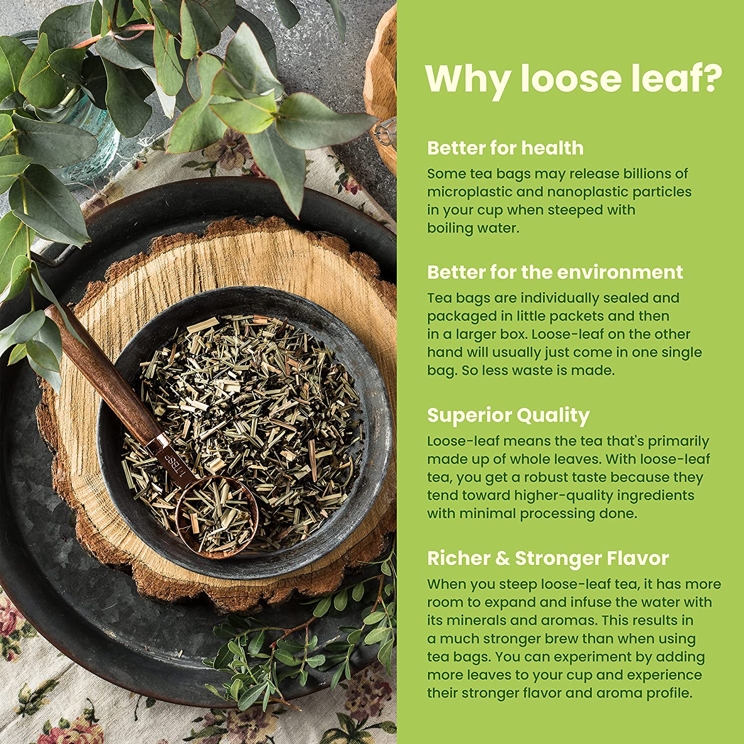 Gardenika Green Lemon Ginseng Tea, Loose Leaf, USDA Organic, Kosher – 4 Oz (113g) package shown in image.