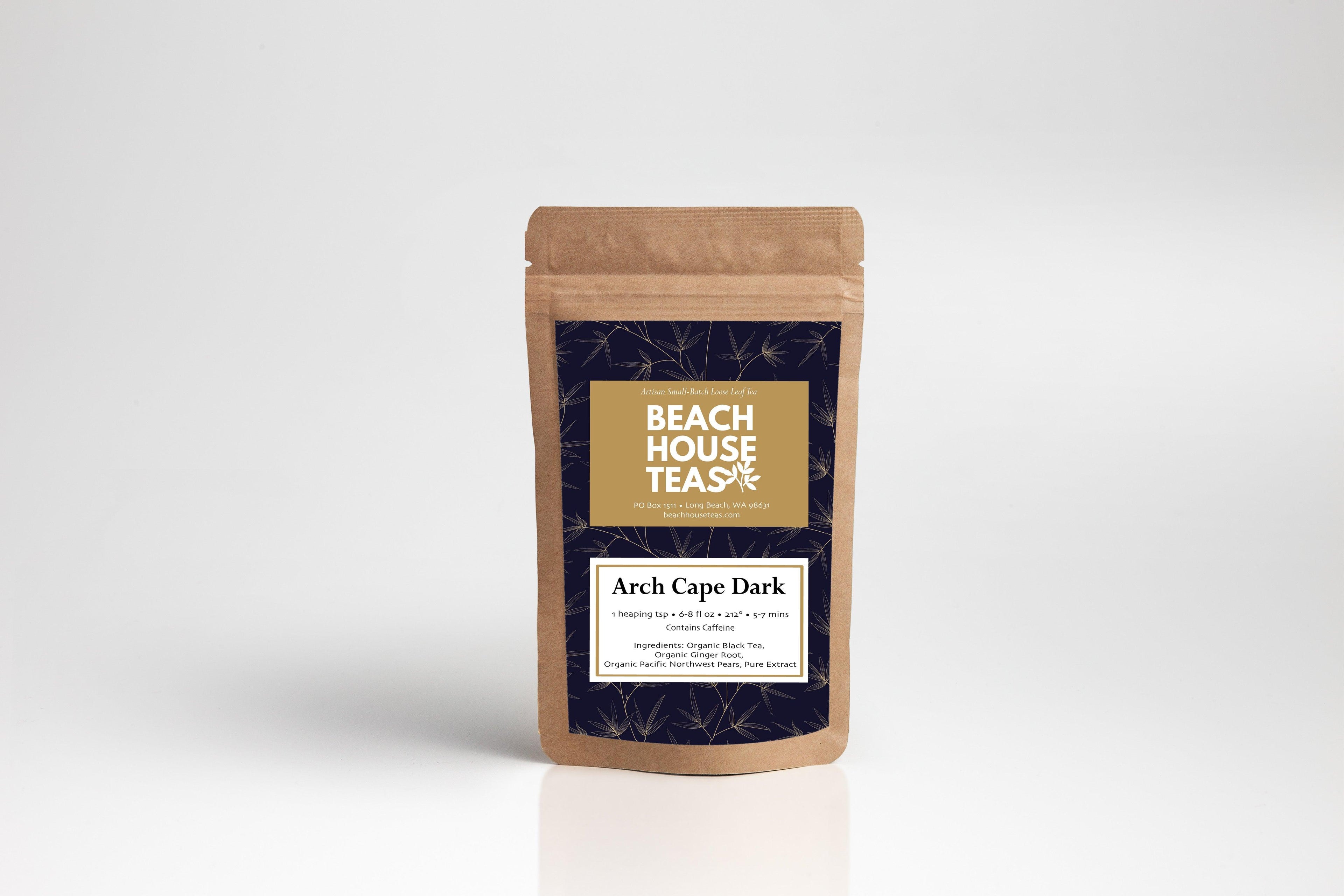 Beach House Arch Cape Dark, a stylish pouch featuring a coastal design, ideal for beach outings and everyday use.