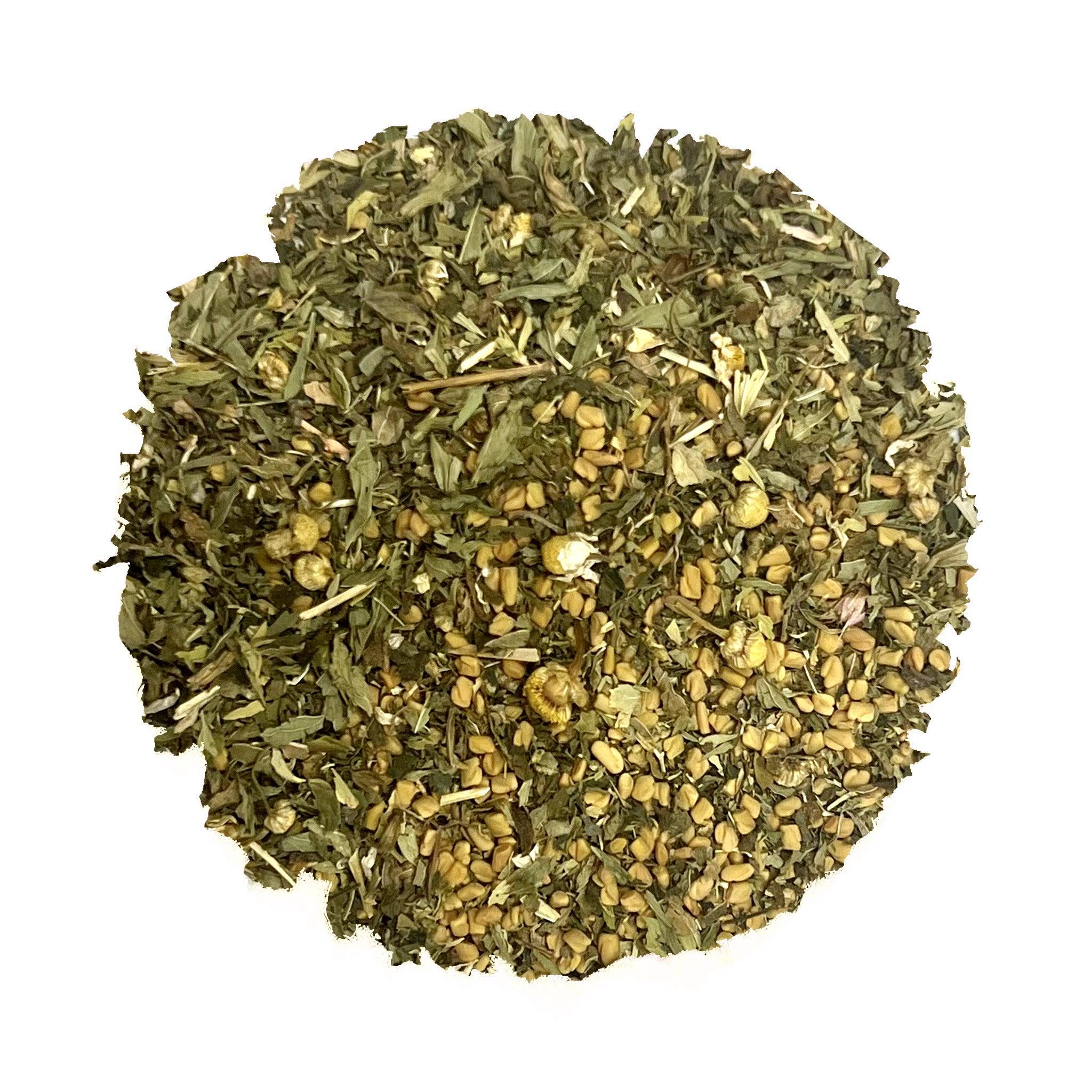 Beach House Beach Mama loose-leaf tea blend in a package, featuring calming herbs and seeds, ideal for relaxation.