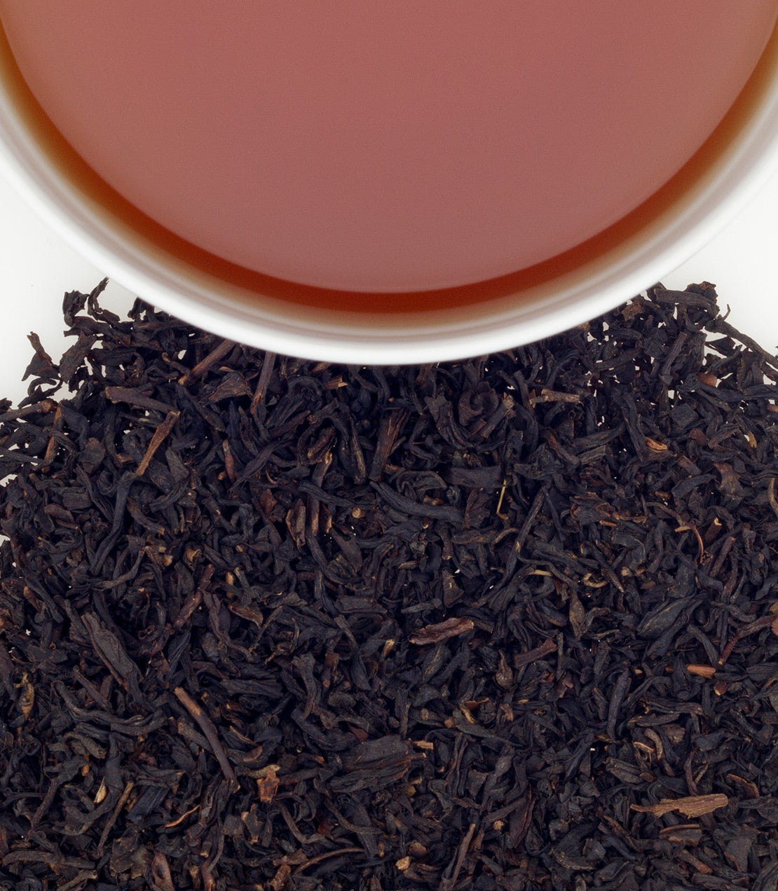 Harney & Sons Florence chocolate hazelnut tea displayed in a cup, showcasing its rich color and inviting aroma.