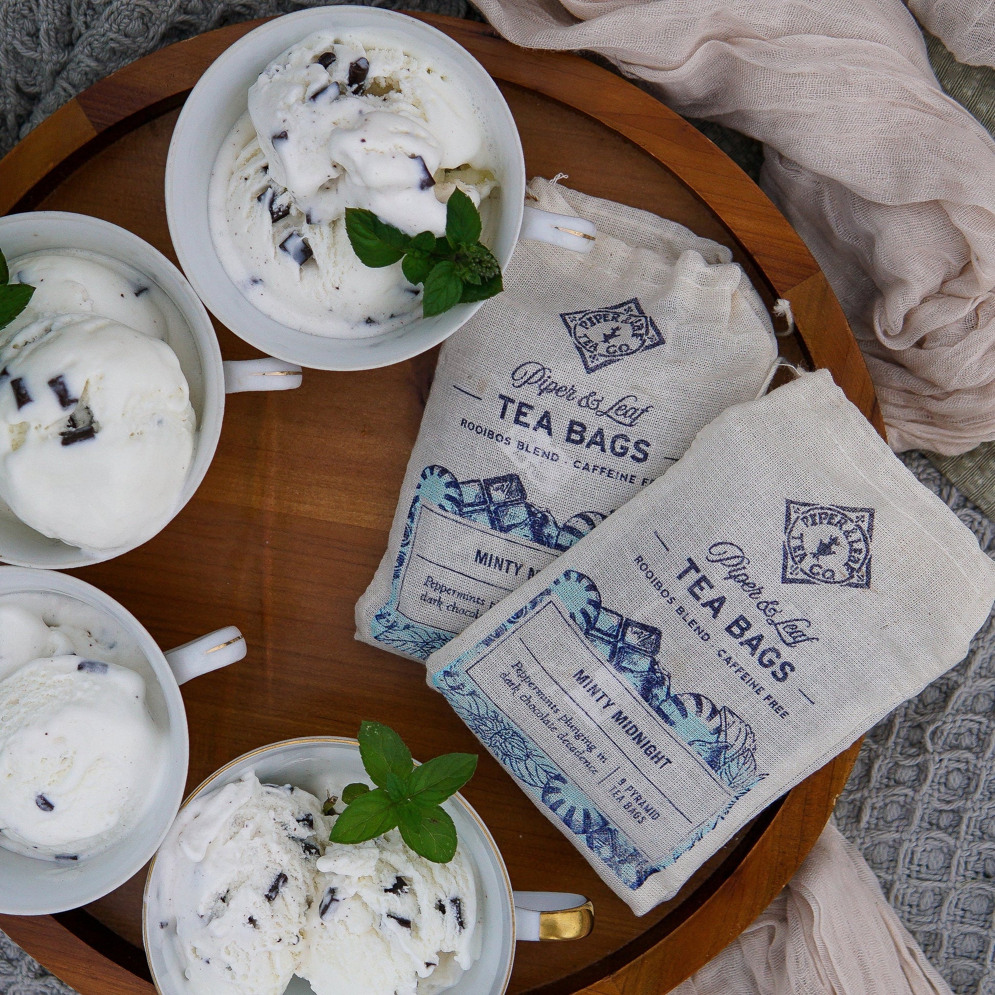Piper and Leaf Minty Midnight 9ct Tea Bags in Muslin