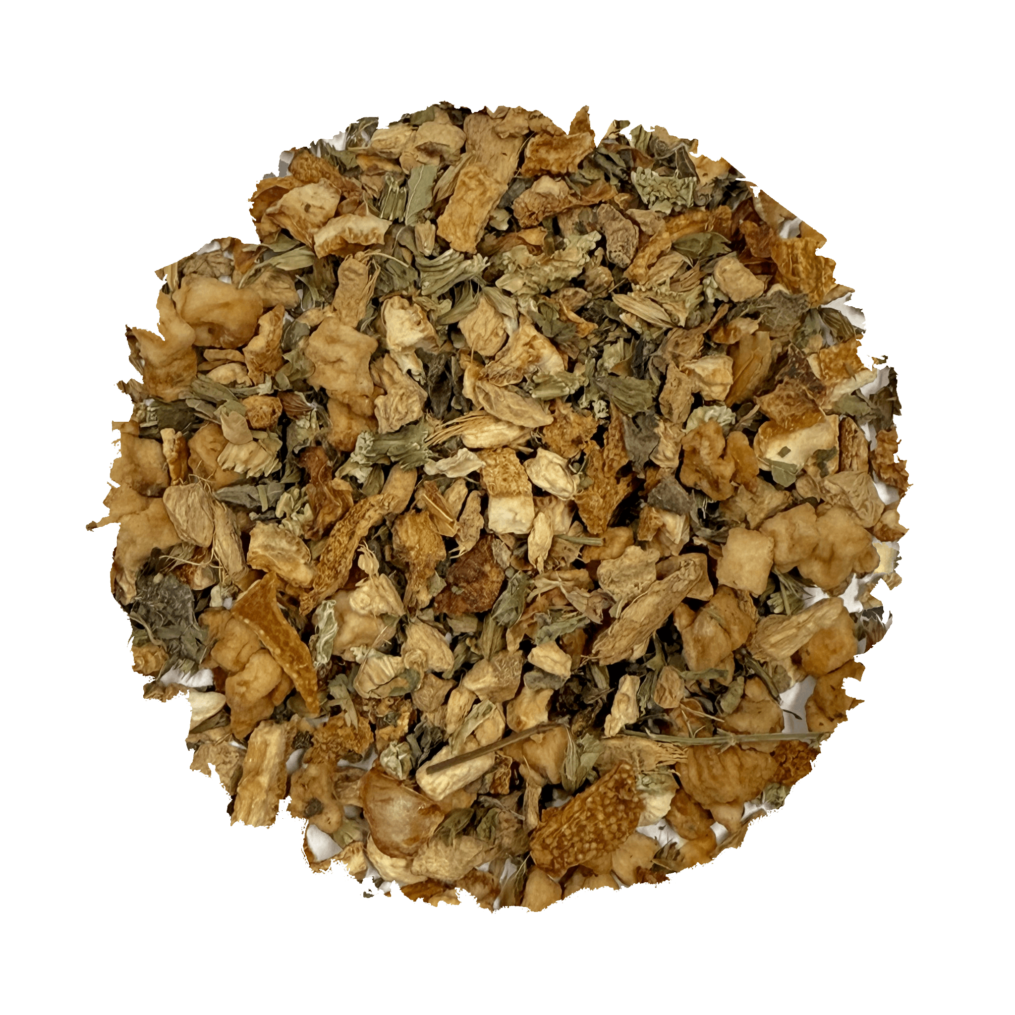 Beach House Beach Wellness: Digestion tea in a teacup, highlighting organic ingredients for digestive health and comfort.