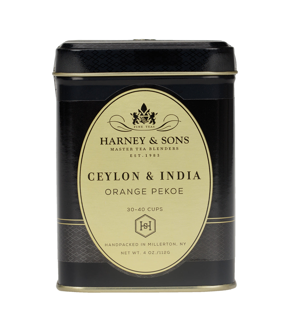 Harney & Sons Orange Pekoe (Ceylon & India) loose leaf tea in a 4oz package, shown in a clear bag