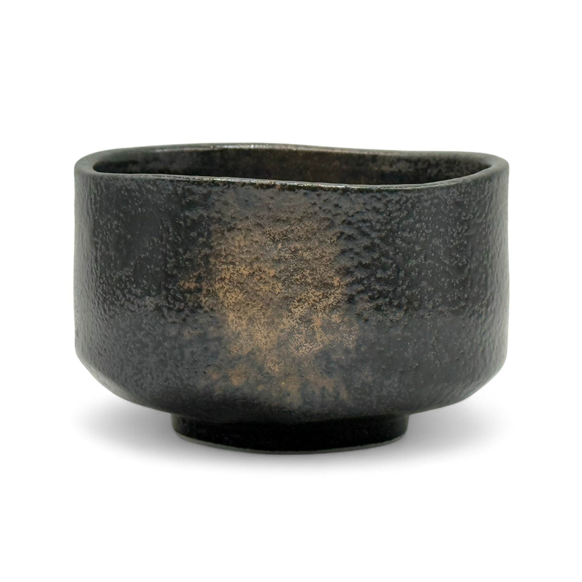 Inoue Tea Kuro Sunafuki Black Mino-yaki Chawan - Japanese Matcha Bowl