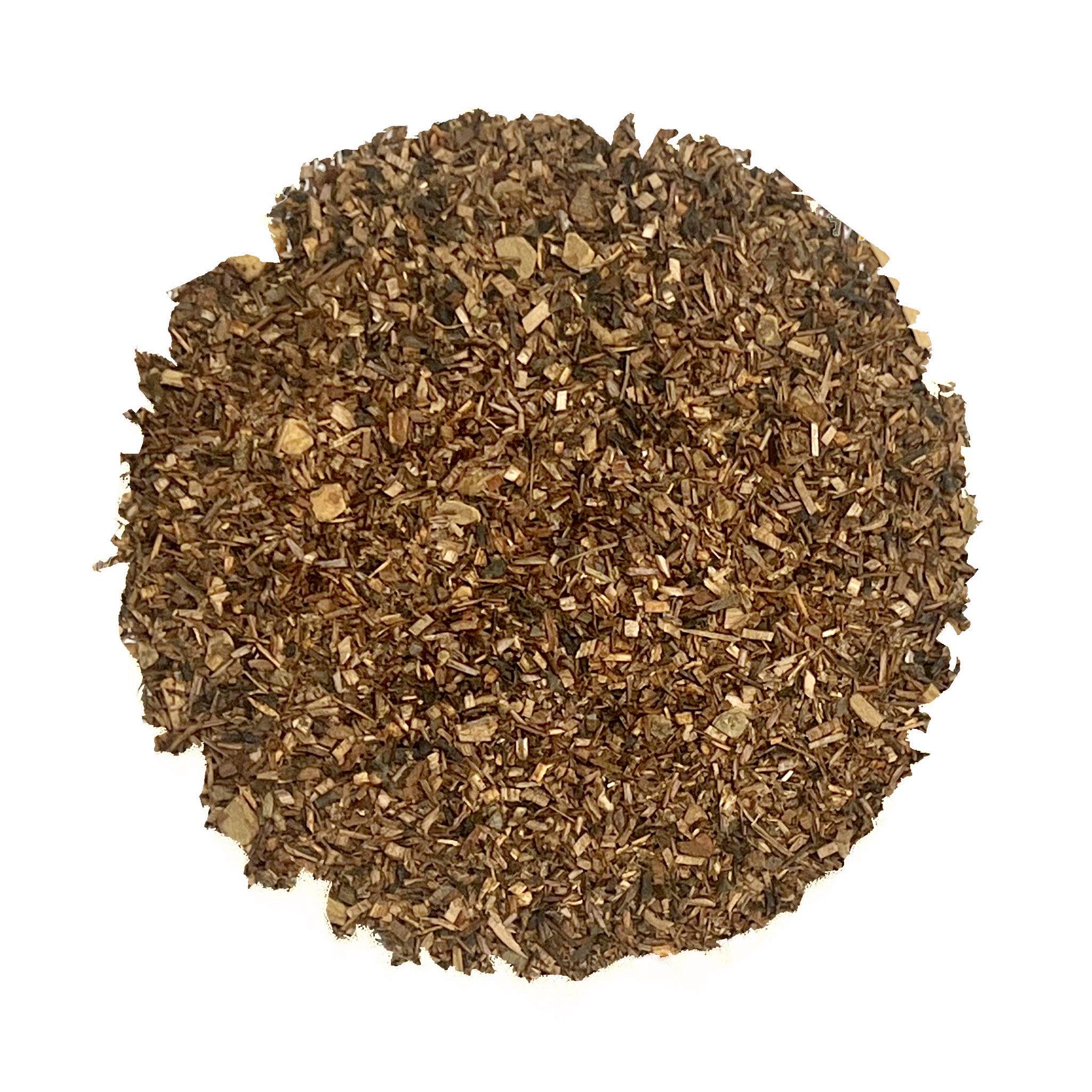 Beach House Maple Grove loose-leaf tea blend featuring organic honeybush, rooibos, cinnamon, and apples in a tea infuser.
