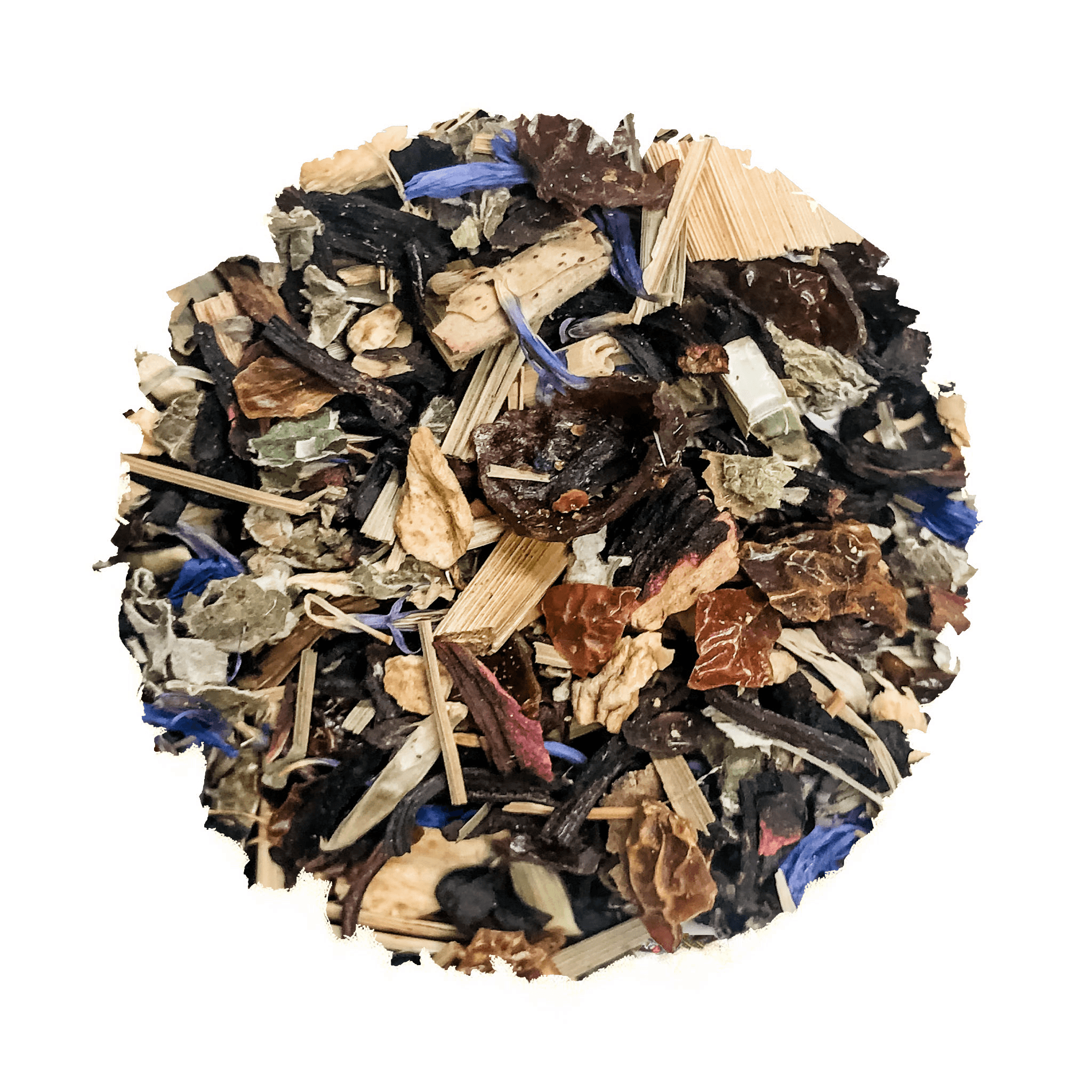 Beach House Mermaid Lagoon tea in a cup, showcasing its oceanic color and inviting aroma, perfect for hot or iced enjoyment.