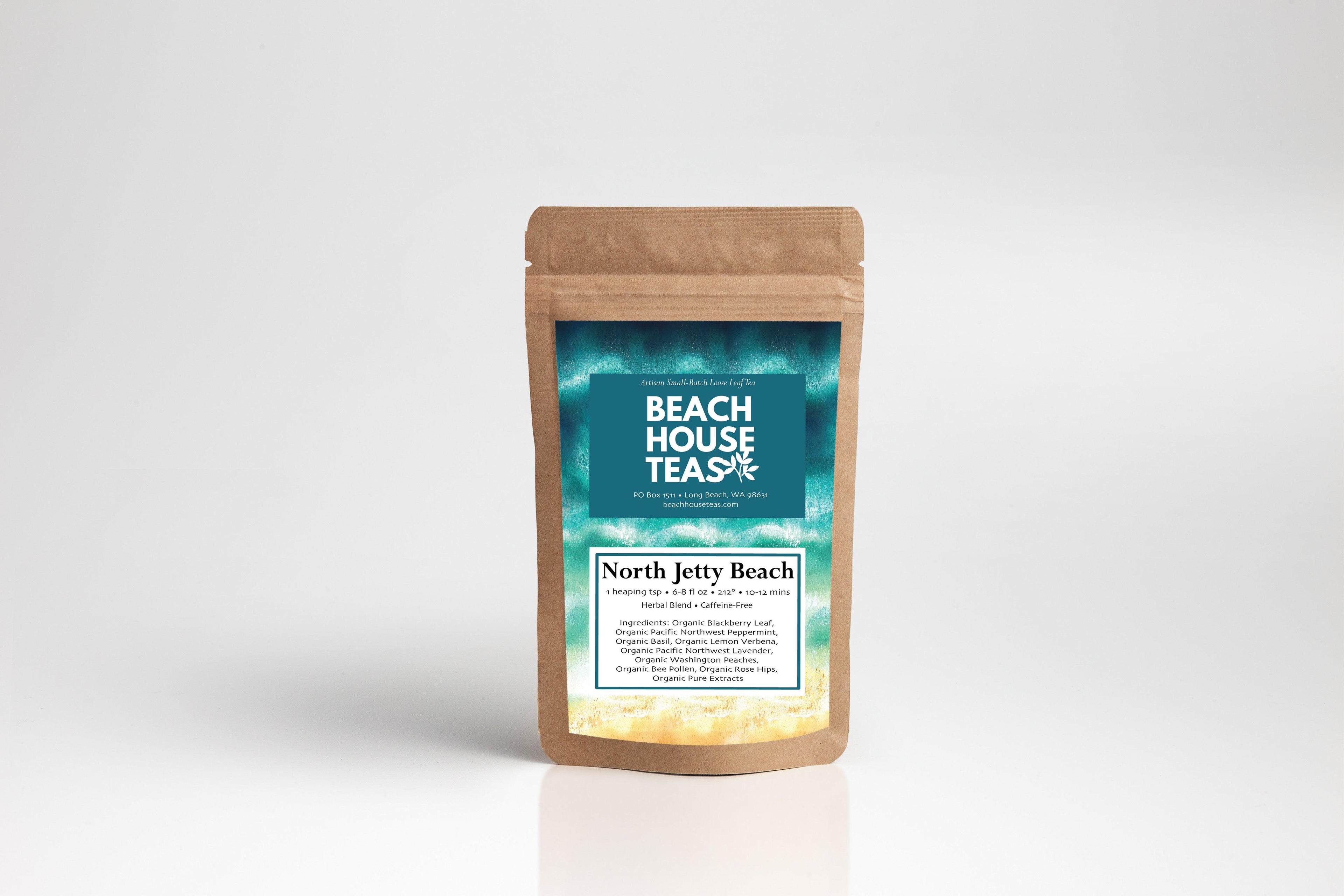 Beach House North Jetty Beach pouch featuring a scenic beach landscape. Image by Beach House