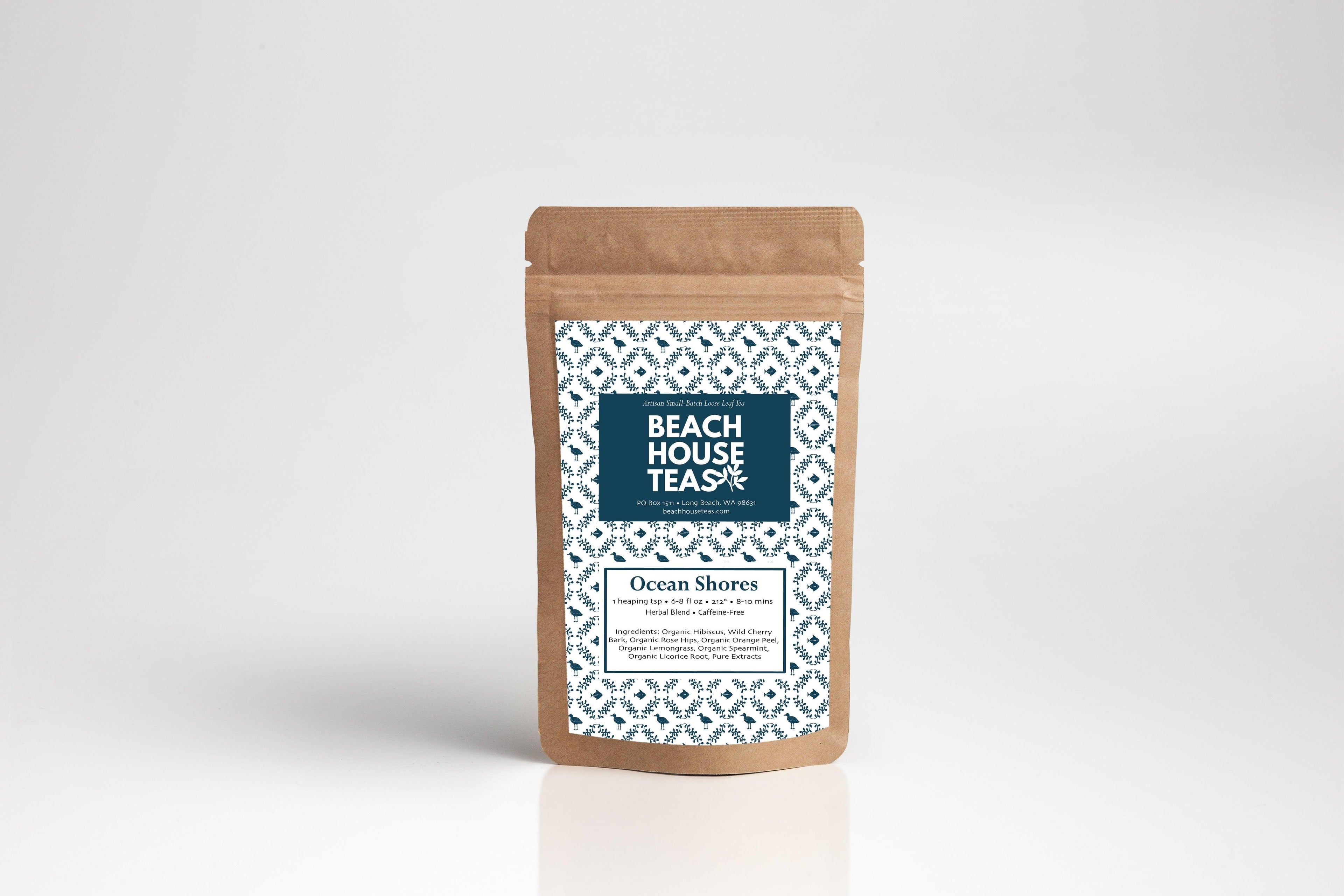 Beach House Ocean Shores pouch featuring a coastal design, ideal for beach outings and travel essentials.