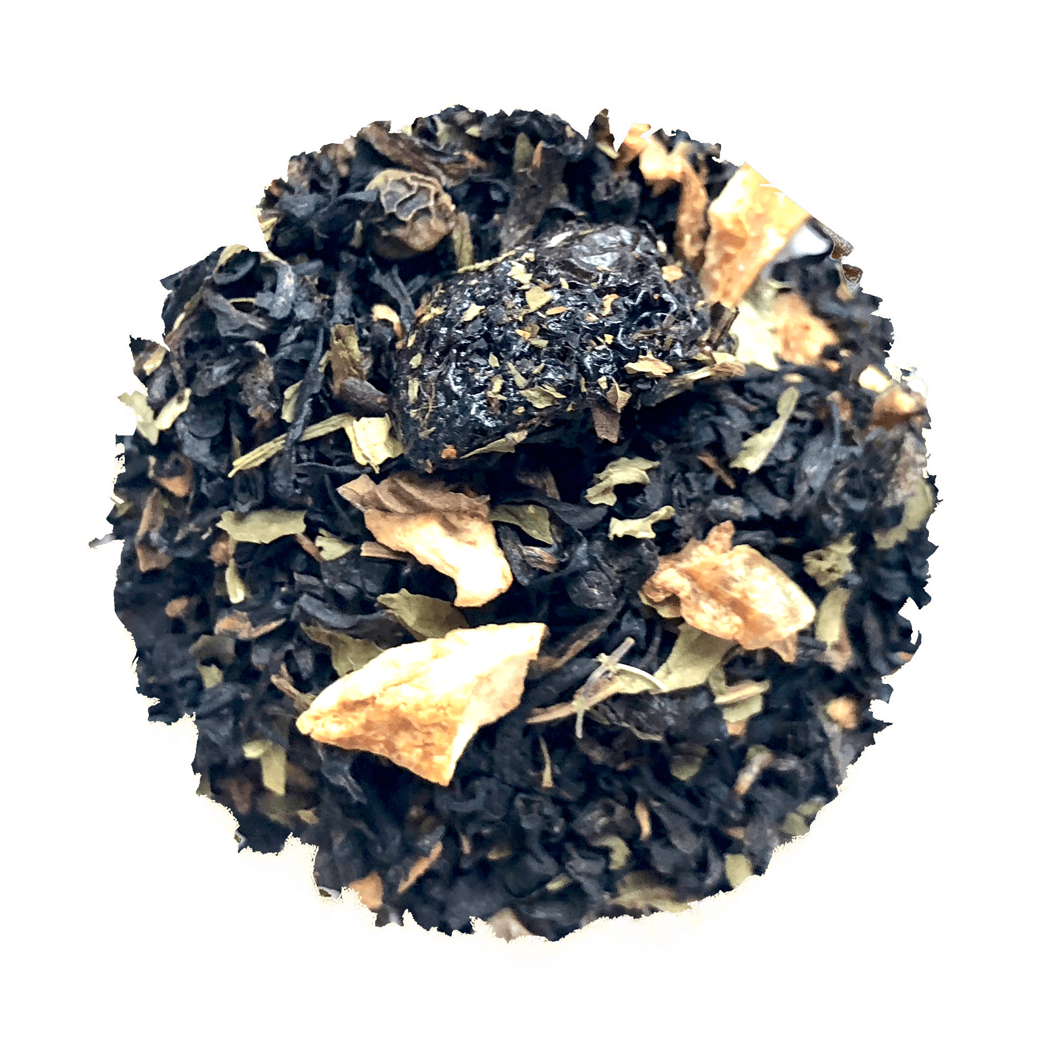 Beach House Ruby Beach organic loose-leaf tea blend with Washington cherries, Assam tea, peppermint, and lemon peel.
