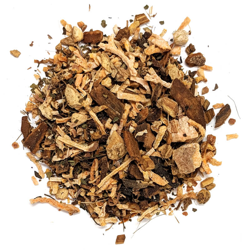 Piper and Leaf Sweetie Pie Chai Muslin Bag of Loose Leaf Tea - 15 Servings in a muslin bag, showcasing the tea blend.