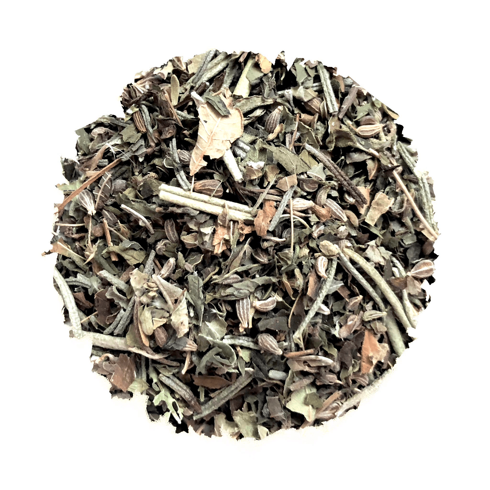 Beach House Sand Dollar Soother herbal loose leaf tea with organic ingredients for digestive relief.