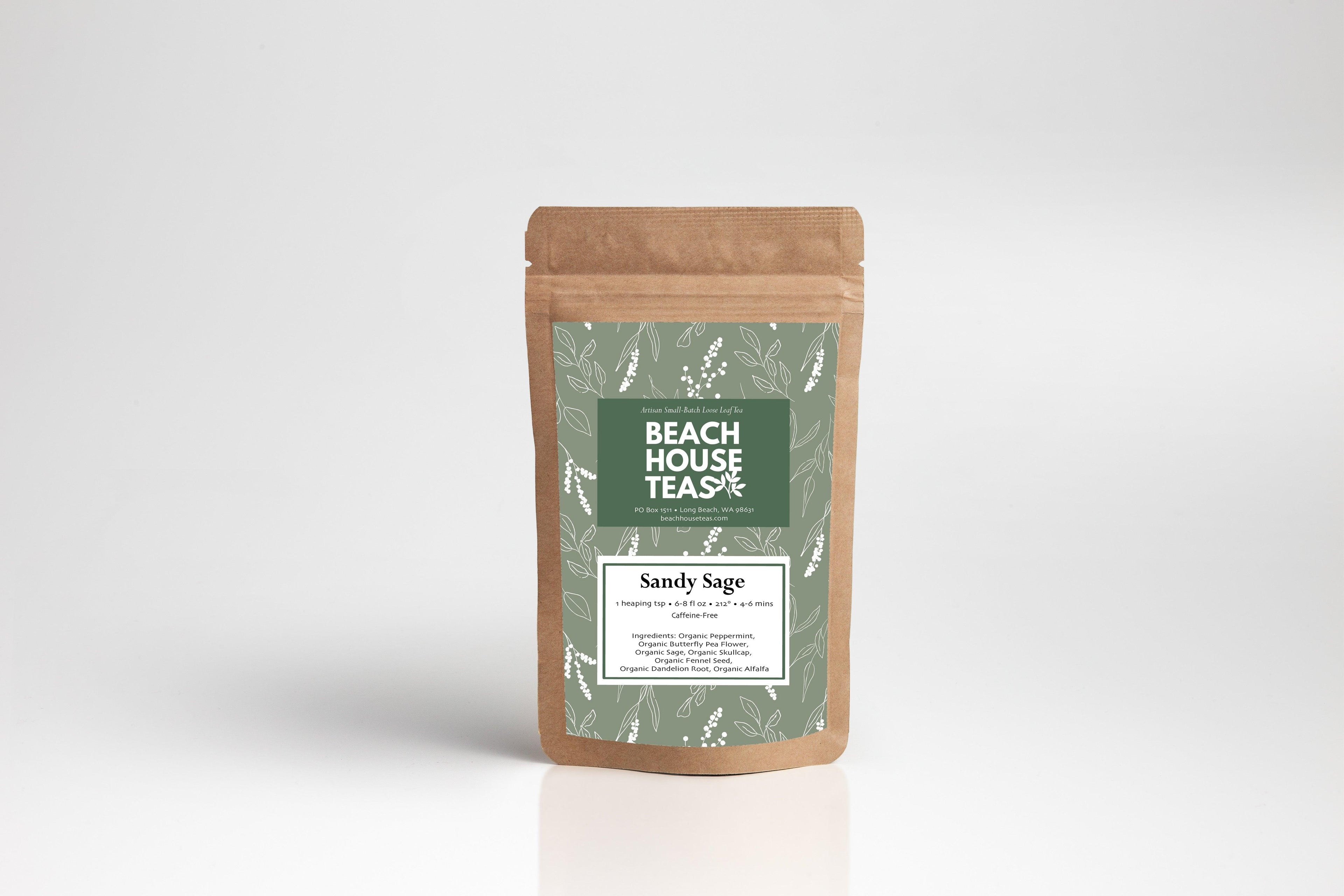 Beach House Sandy Sage pouch featuring a sandy sage label design, presented by the brand Beach House.