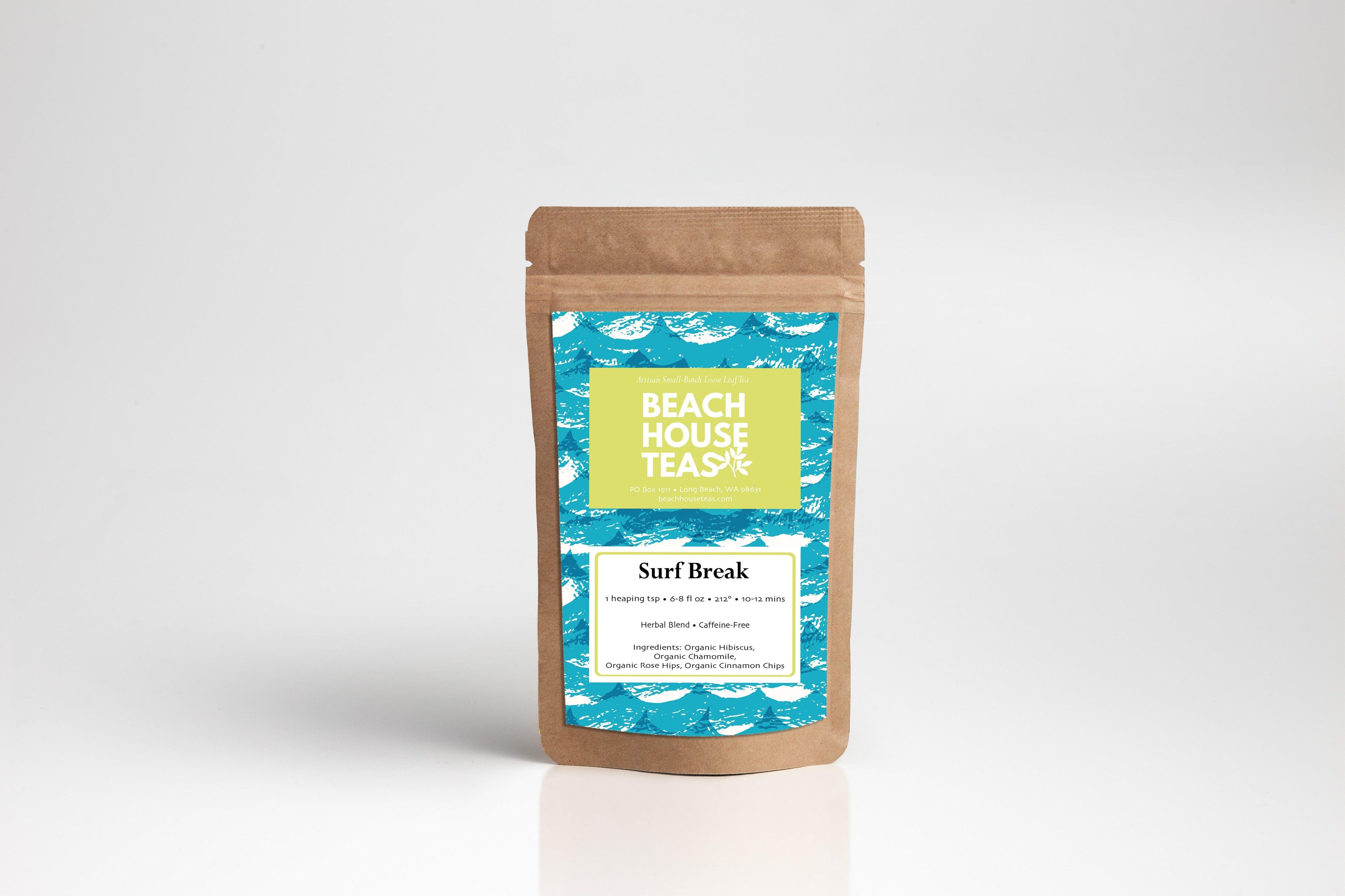 Beach House Surf Break pouch featuring a surf scene, designed for carrying essentials, by Beach House.