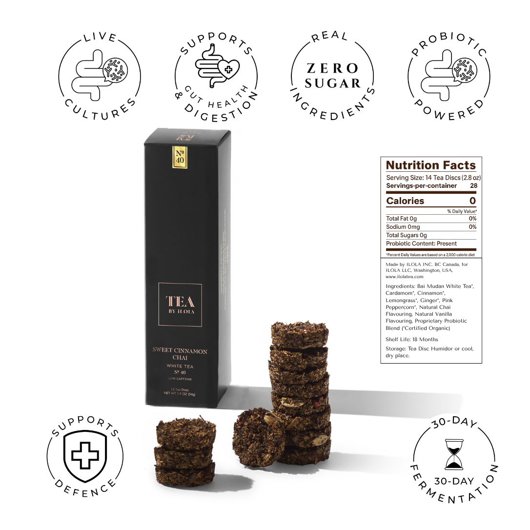 iLOLA Sweet Cinnamon Chai No. 40 – Spiced Probiotic White Tea Discs