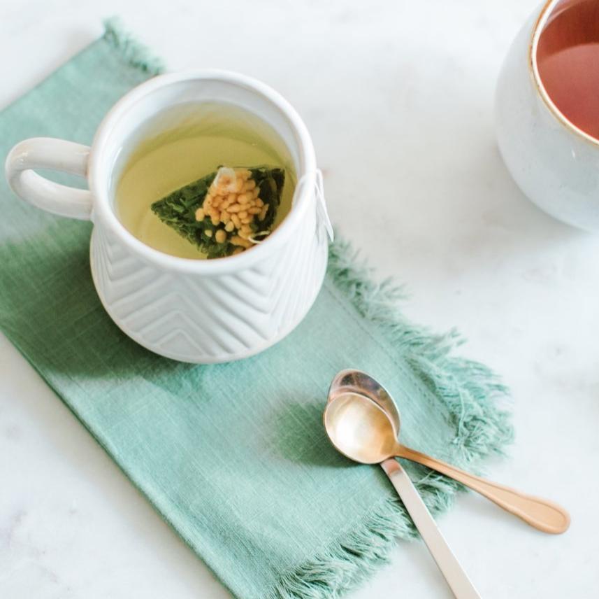 Tea with Tae Genmaicha (Traditional Japanese Green Tea) Pouch, featuring green tea and roasted rice in a resealable pouch.
