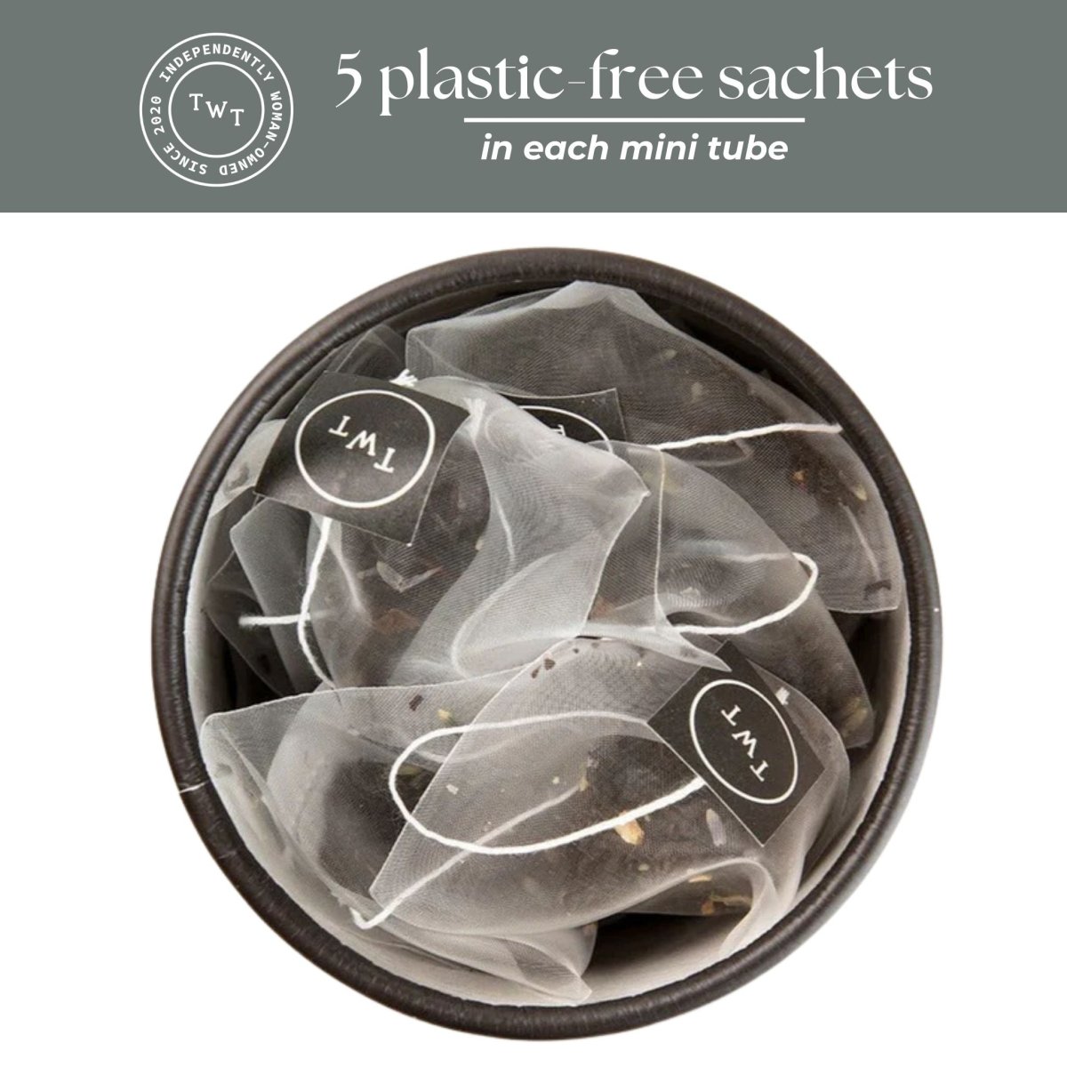 Tea with Tae Lavender Earl Grey Mini Tea Tube (5 tea bags) displayed in a clear tube packaging with lavender accents.