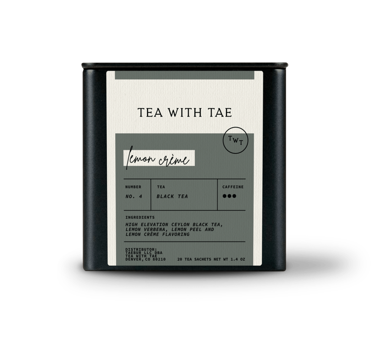 Tea with Tae Lemon Crème Tea Tin Gift (20 tea sachets)
