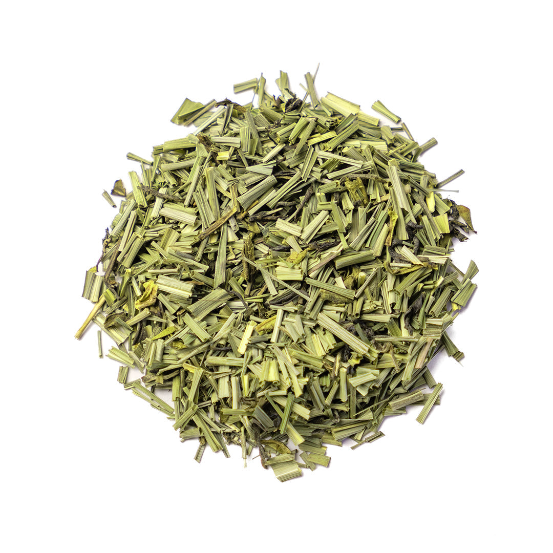 Lemongrass Green Tea by Nepal Tea, displayed in a packaging with lemongrass and green tea leaves