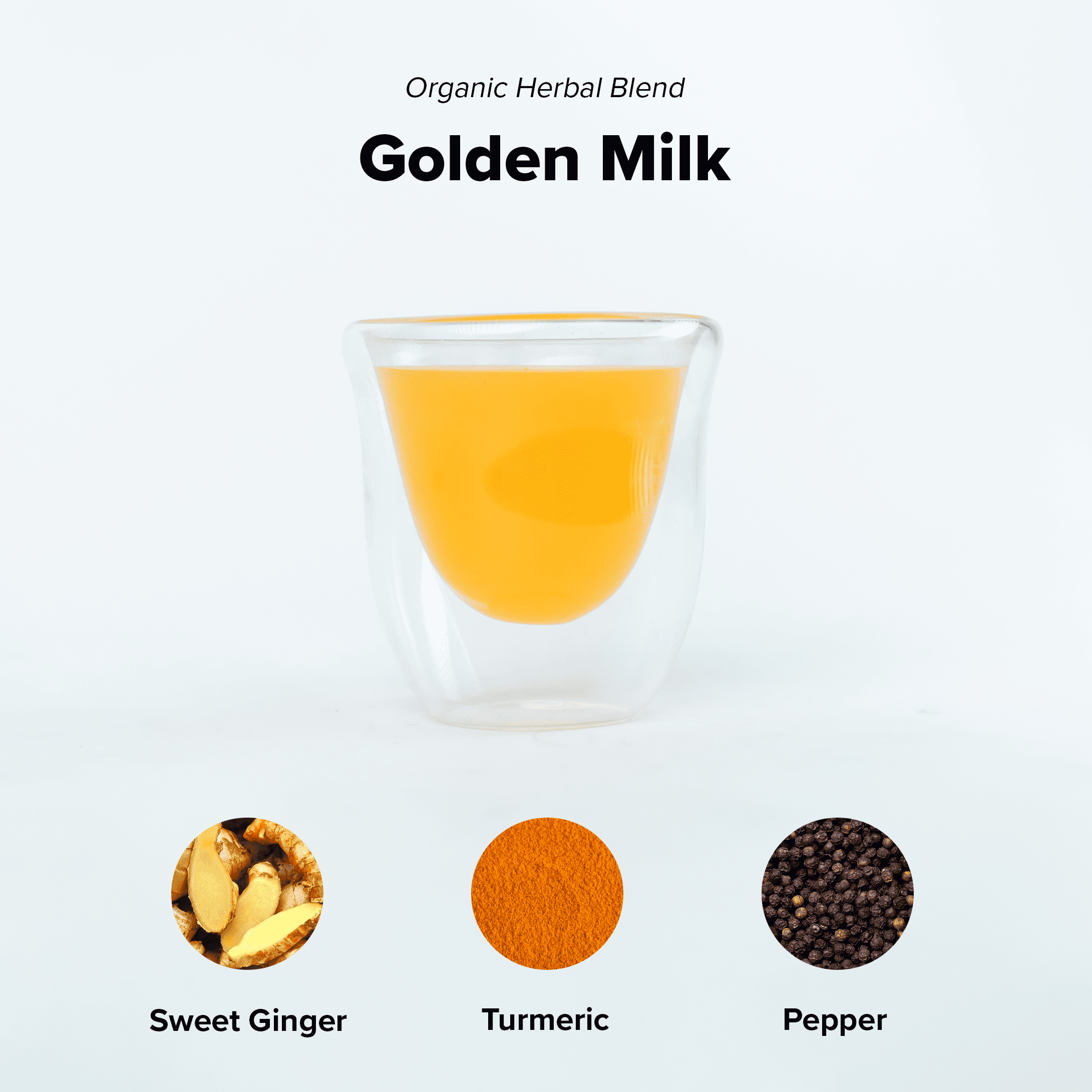 Organic Golden Milk by Nepal Tea in a bowl, showcasing a creamy golden beverage made from natural ingredients.