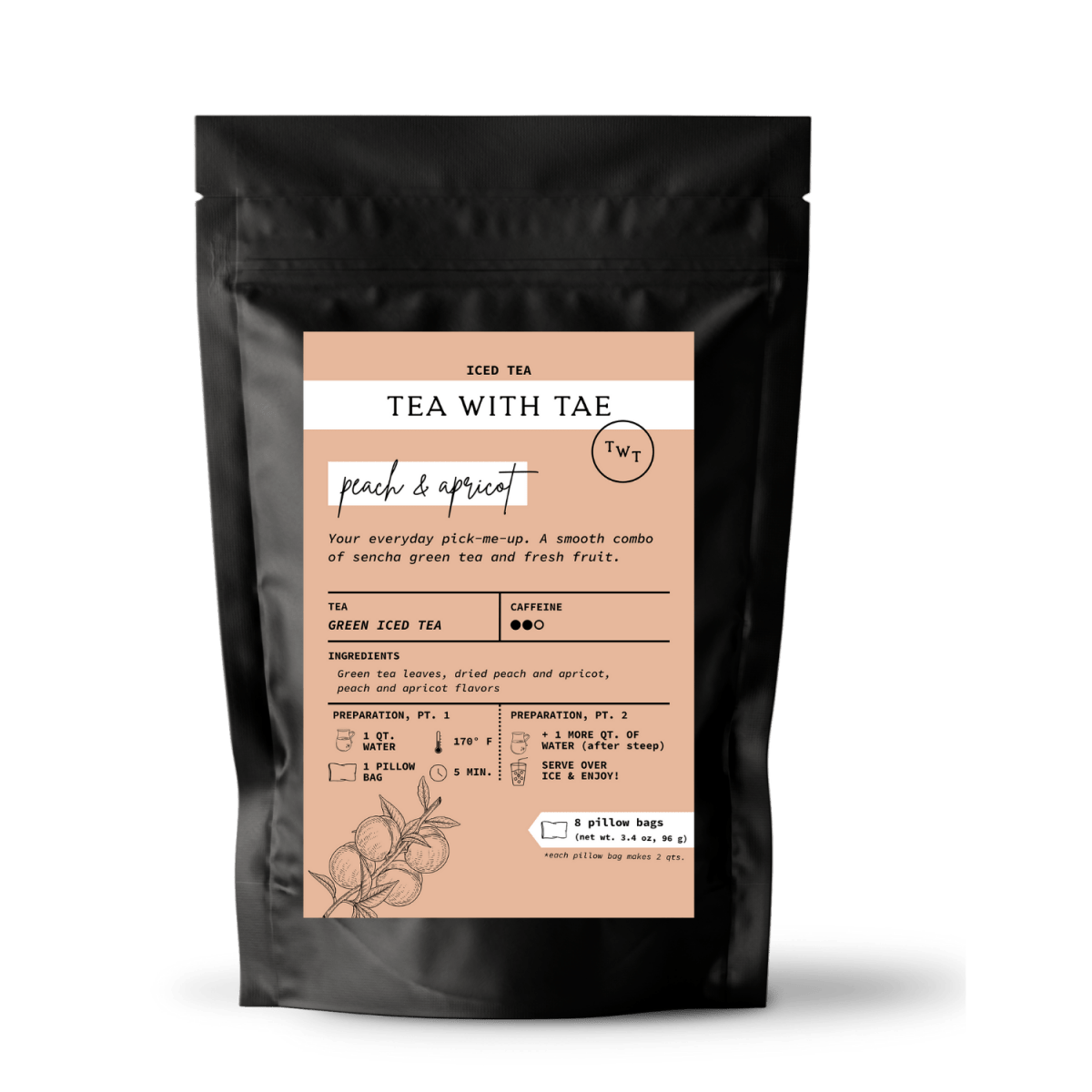 Tea with Tae Peach & Apricot Iced Green Tea Pouch