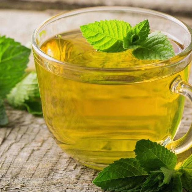 Tea with Tae Peppermint Pouch, a resealable pouch containing peppermint tea leaves, displayed on a plain background.
