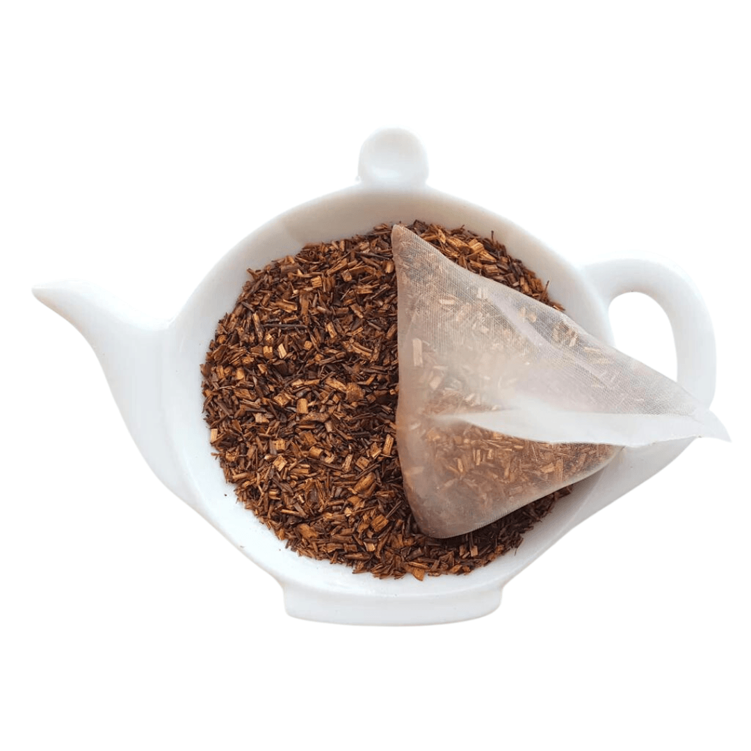 Tea with Tae Rooibos Pouch, a red herbal tea in a resealable pouch, displayed against a neutral background.