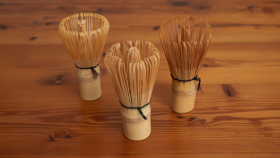 3 organized matcha whisks