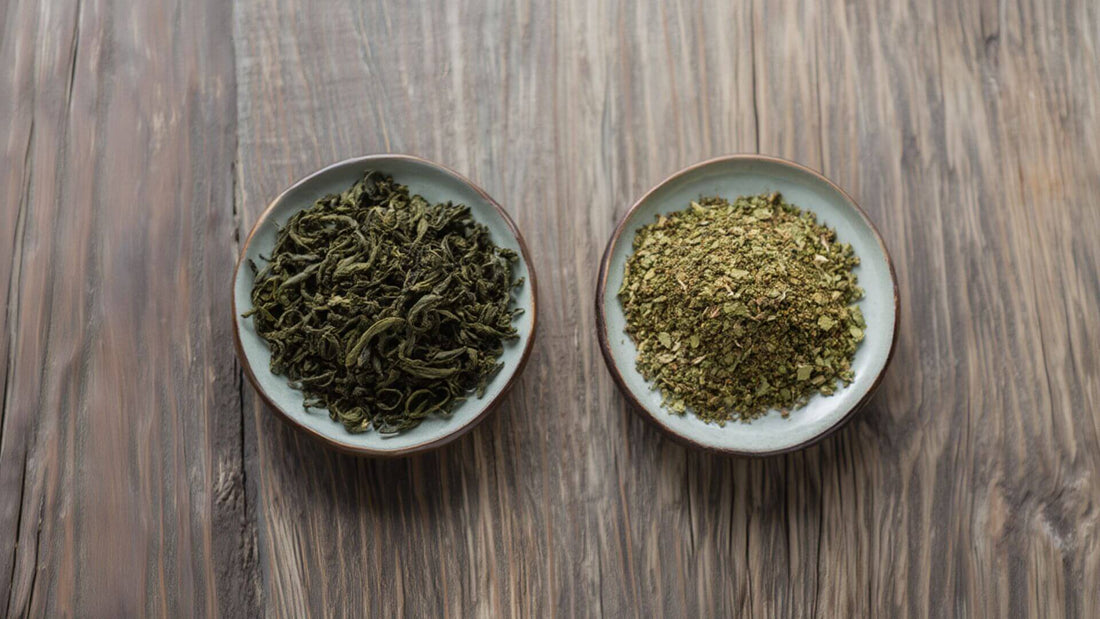 Green tea vs Yerba mate in a small plate