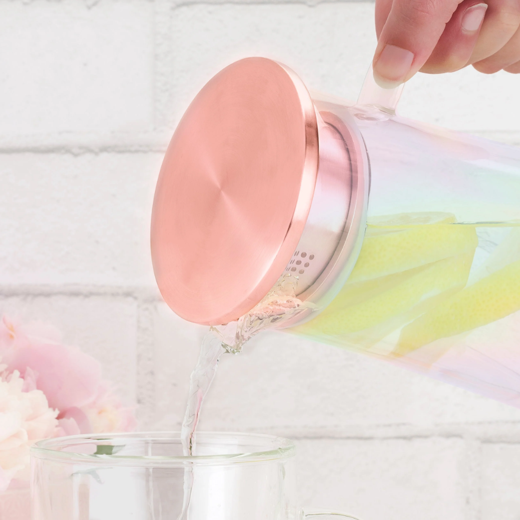 Pinky Up Charlie Iridescent Glass Iced Tea Carafe