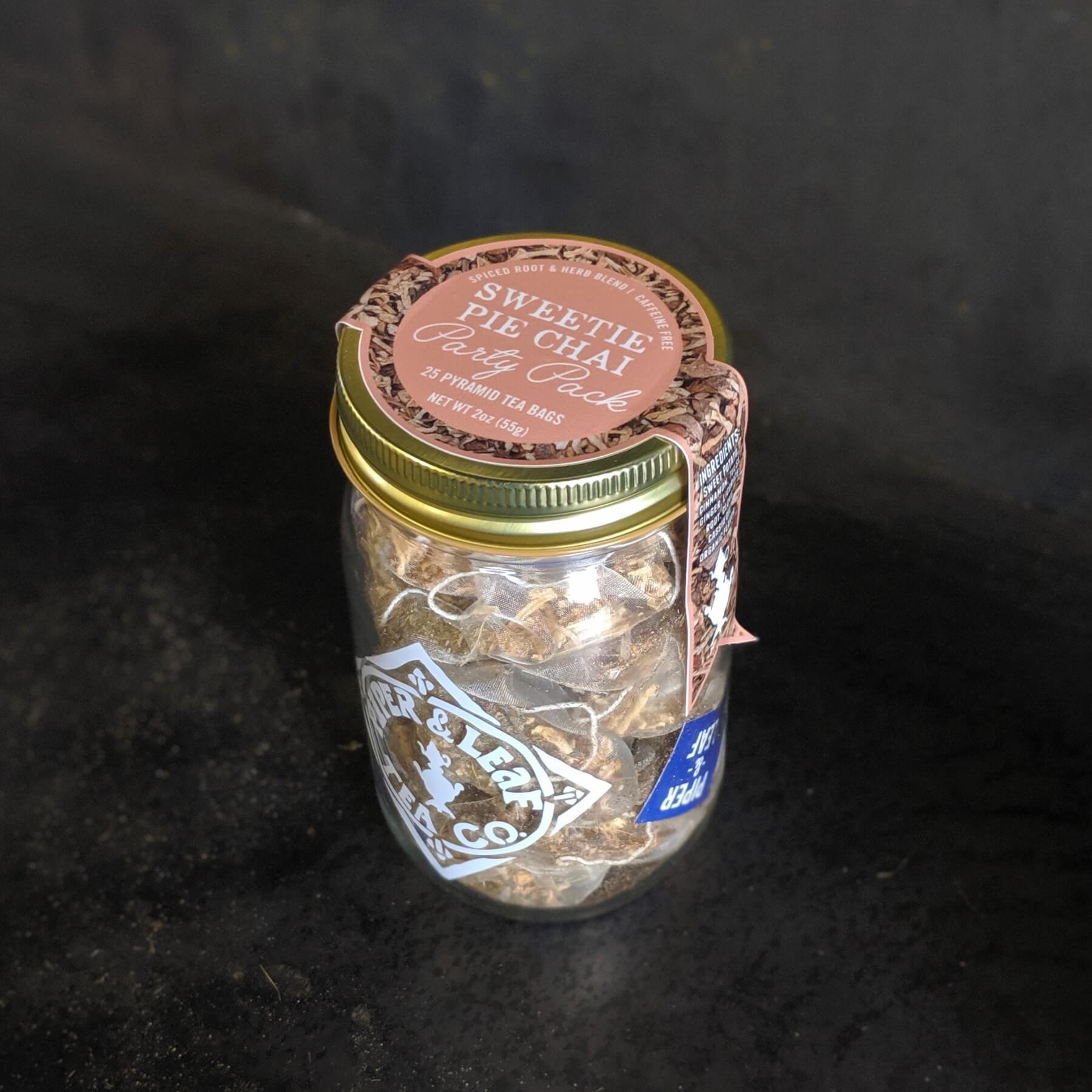 Piper and Leaf Sweetie Pie Chai Party Pack 25 Sachets in Pint Jar