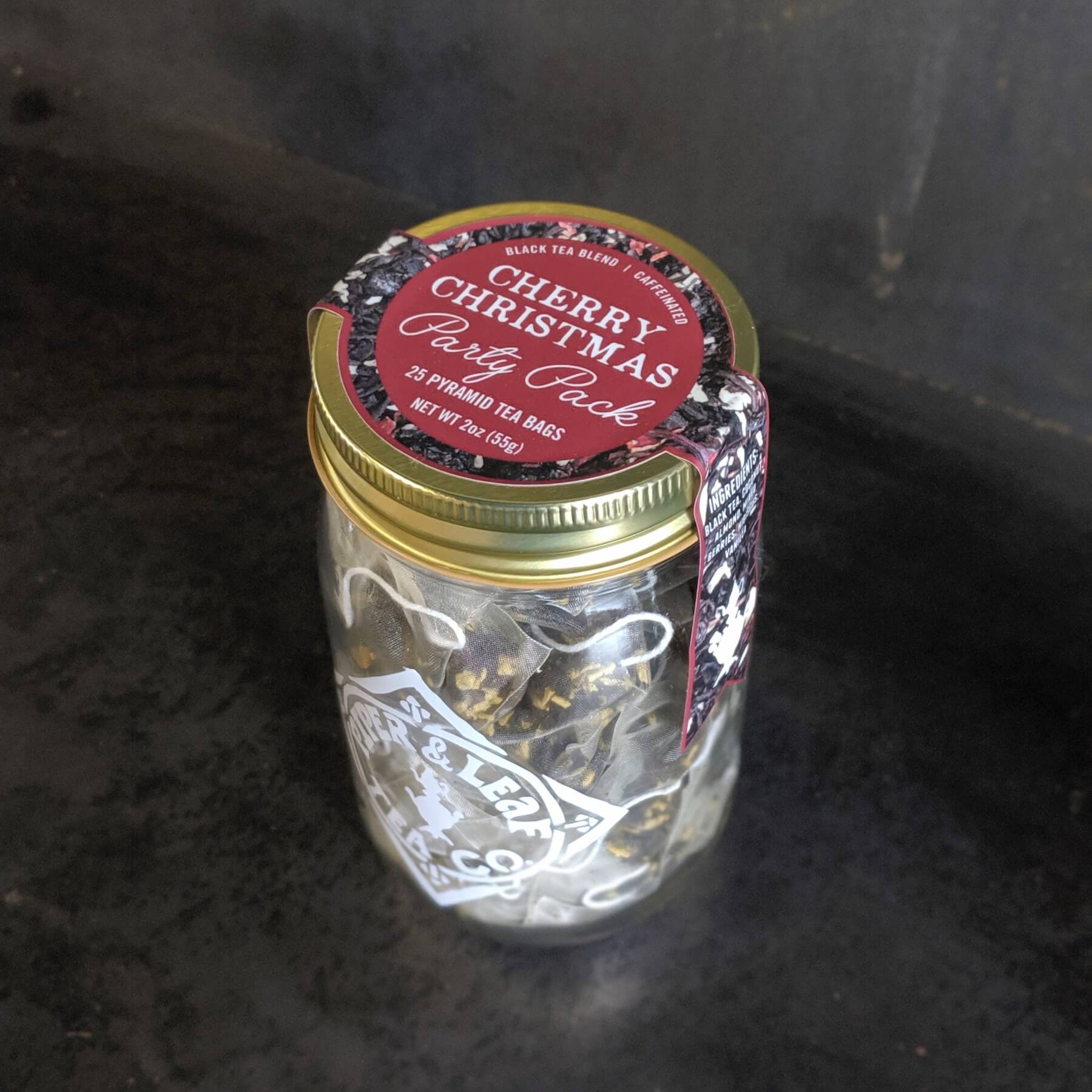 Piper and Leaf Cherry Christmas Party Pack 25 Sachets in Pint Jar