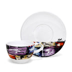 Deruta of Italy Moderna: Coffee/Tea Cup and Saucer - Crisalide Design by L. Centinaro