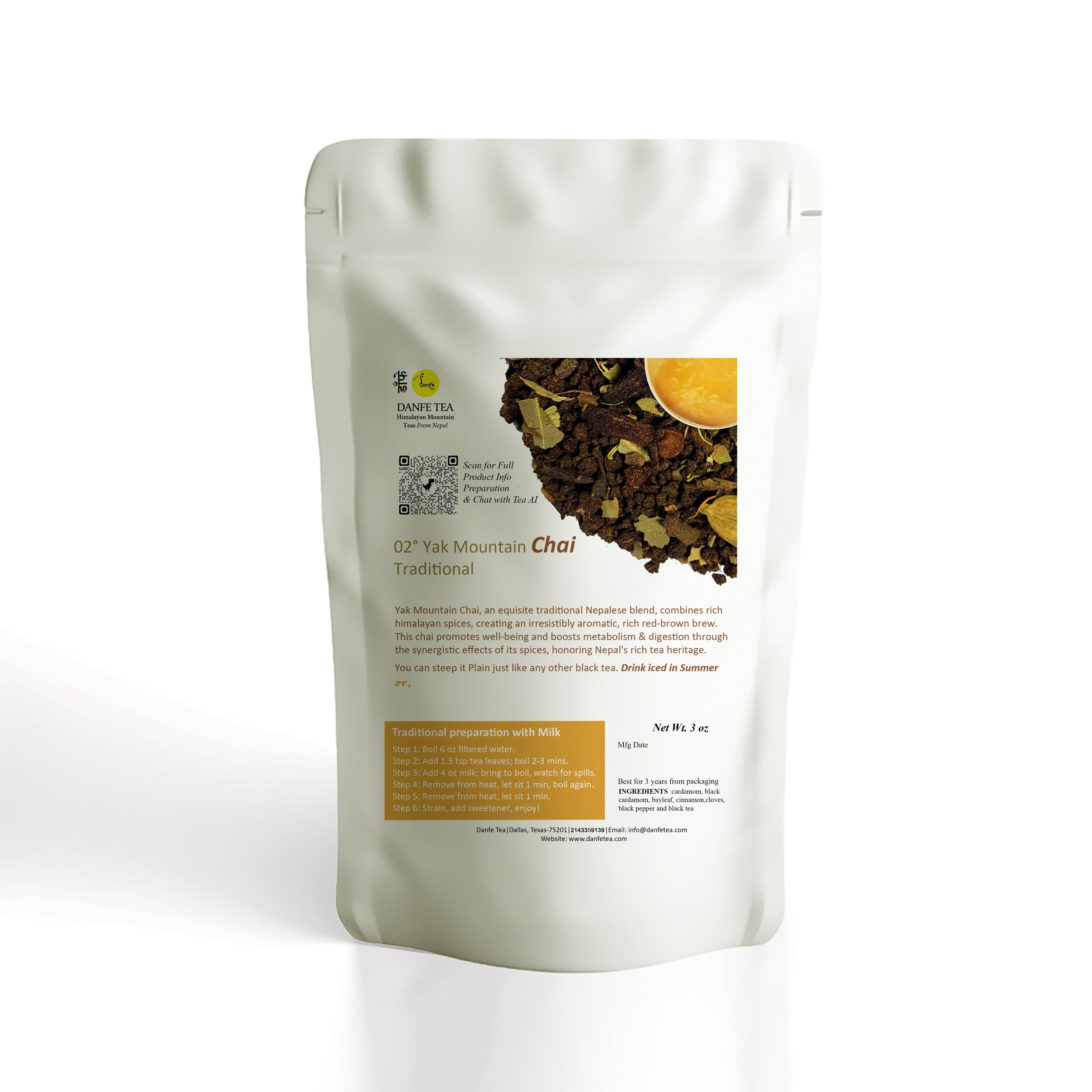 Danfe Yak Mountain Loose Leaf Masala Chai Tea