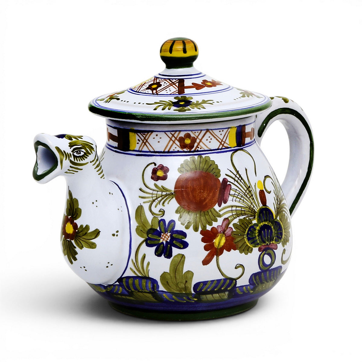 Deruta of Italy Faenza-Carnation: Tea Pot (5 Cups - 40 Fl oz - 1.15 Liter)