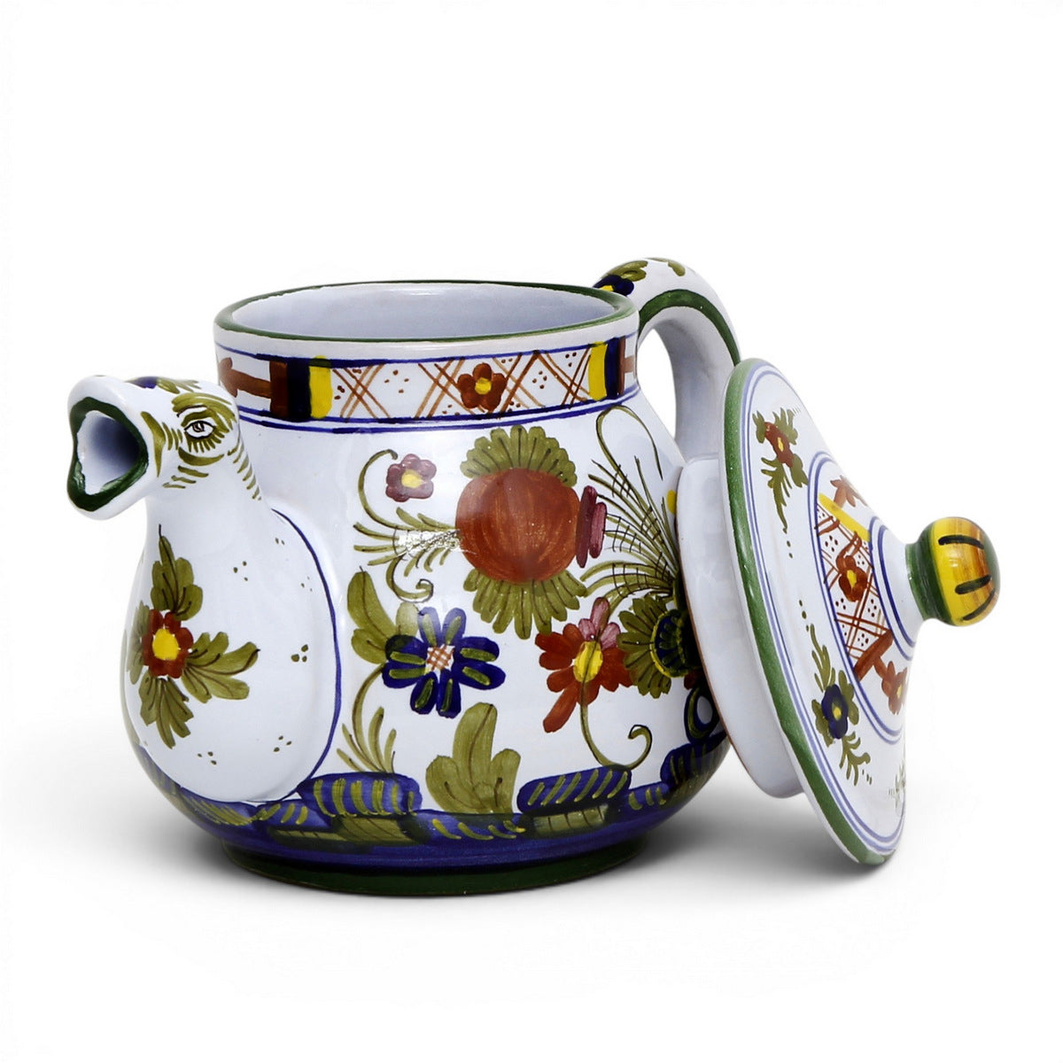 Deruta of Italy Faenza-Carnation: Tea Pot (5 Cups - 40 Fl oz - 1.15 Liter)