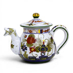 Deruta of Italy Faenza-Carnation: Tea Pot (5 Cups - 40 Fl oz - 1.15 Liter)
