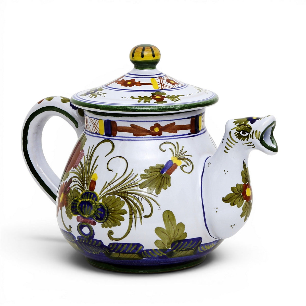 Deruta of Italy Faenza-Carnation: Tea Pot (5 Cups - 40 Fl oz - 1.15 Liter)