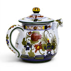 Deruta of Italy Faenza-Carnation: Tea Pot (5 Cups - 40 Fl oz - 1.15 Liter)