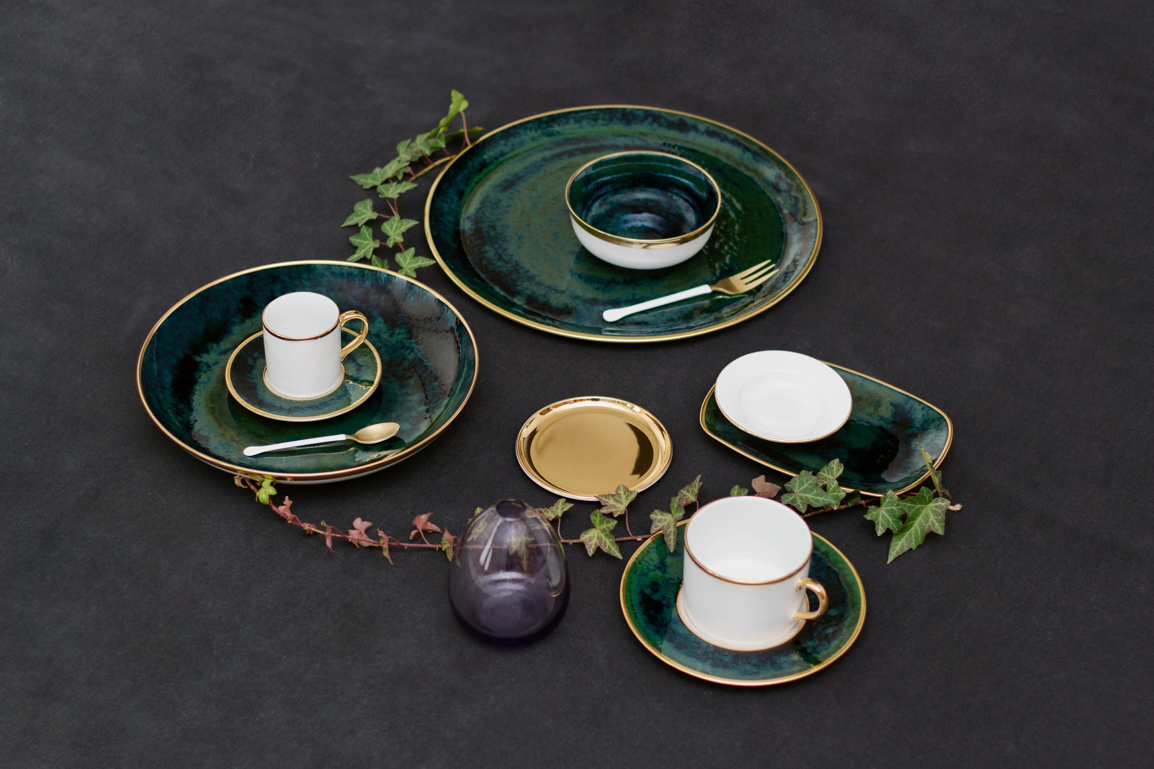 CASANOI Lush Forest Tea Cup + Saucer (Set of 4)