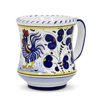 DERUTA OF ITALY ORVIETO BLUE ROOSTER: Concave Deluxe Mug (12 Oz.)