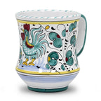 DERUTA OF ITALY ORVIETO GREEN ROOSTER: Concave Deluxe Mug (12 Oz.)