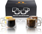 Double Walled Glass Coffee Drink Mug with Handle
