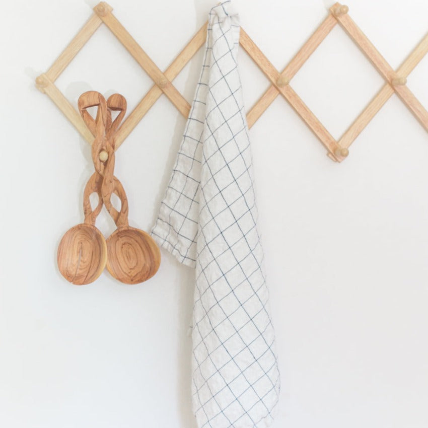 Creative Women Stone Washed Linen Tea Towel - Windowpane
