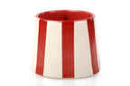 Casa Amarosa Ceramic Red Stripe Cup - 3.5 x 2.5 Inches ( Set of 4 )