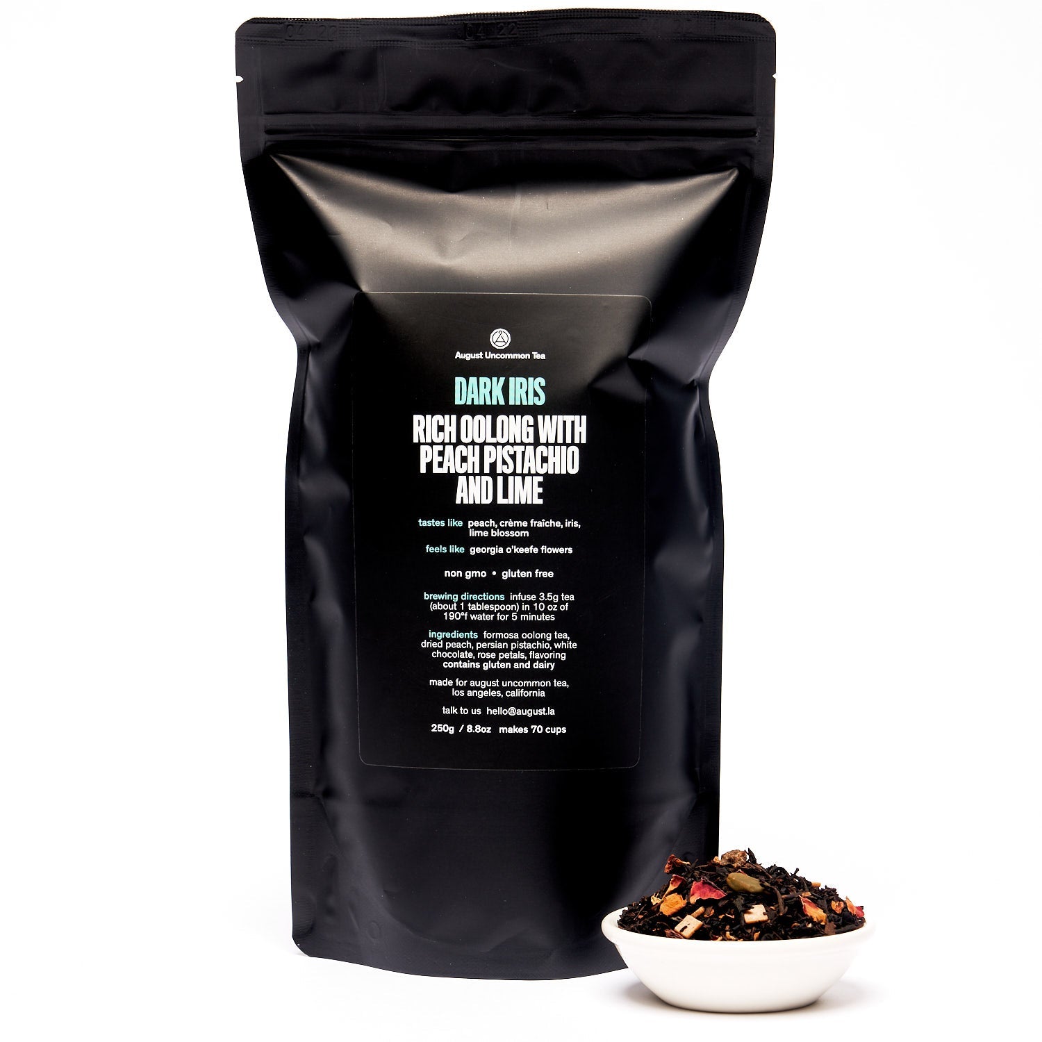 August Dark Iris - Peach Pistachio Oolong Tea