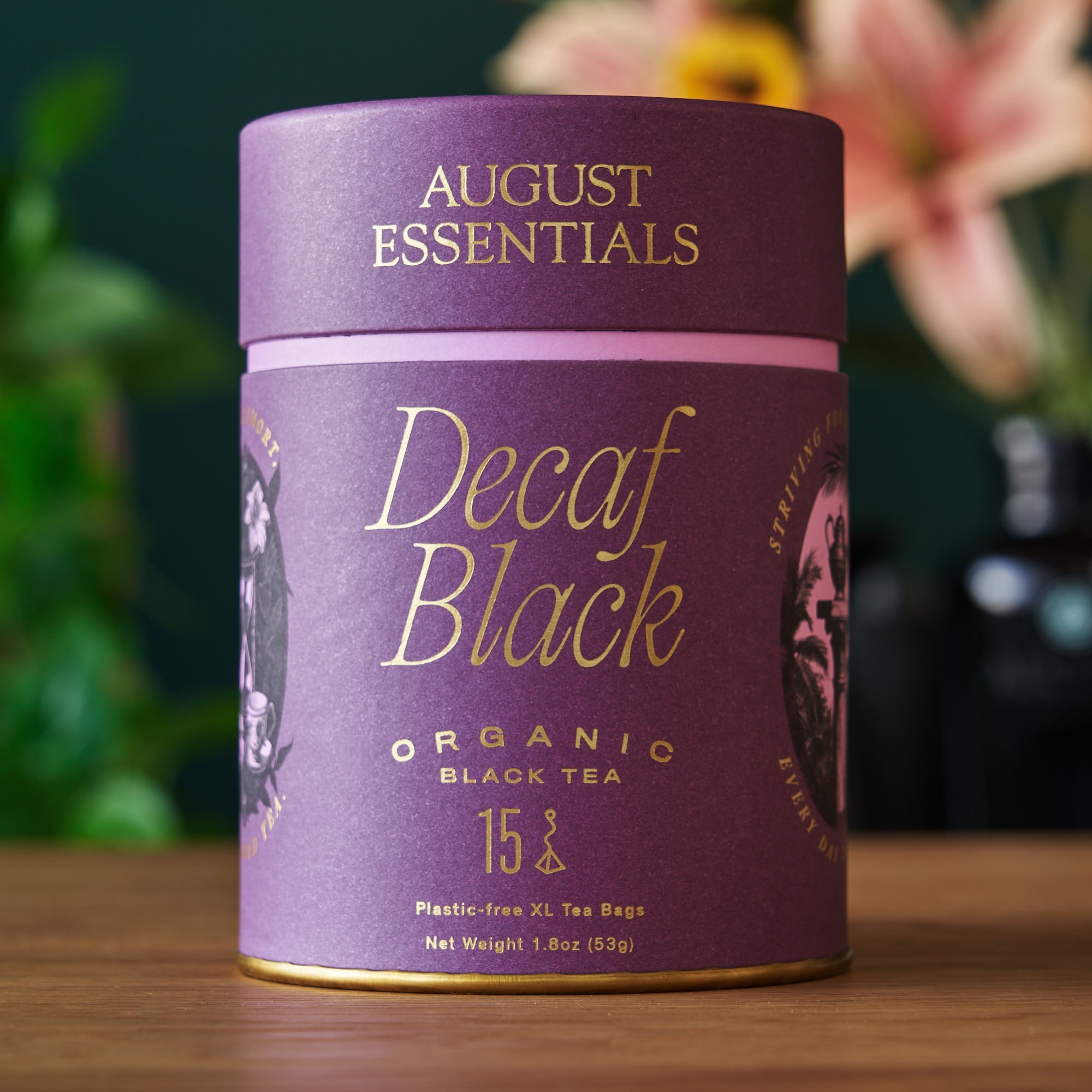 August Essentials Decaf Black Black Tea - 15 Tea Bags