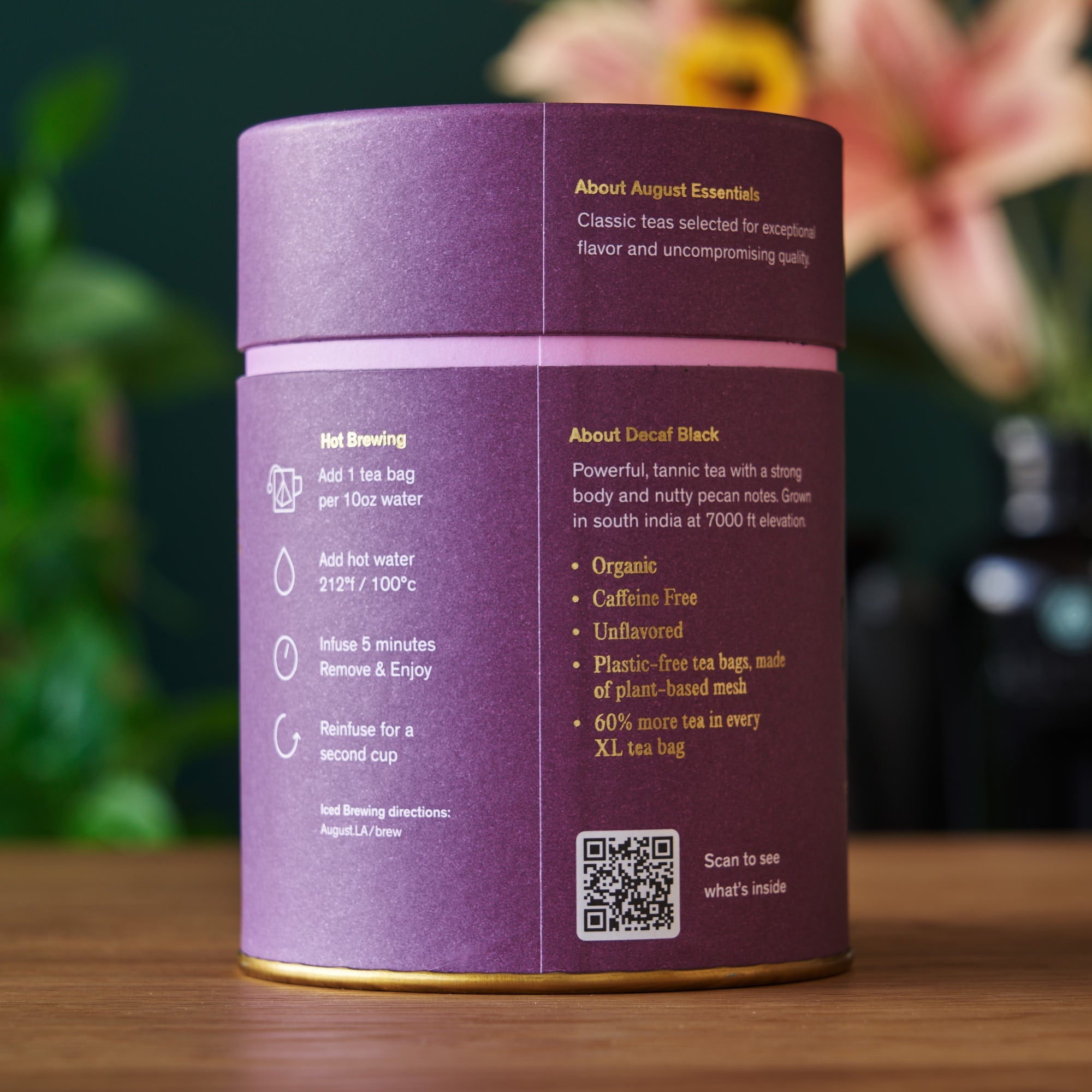 August Essentials Decaf Black Black Tea - 15 Tea Bags