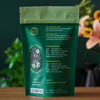 August Essentials Bright Green Green Tea in a 15-cup bag, displayed in a product shot on a plain background.